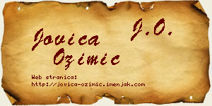 Jovica Ozimić vizit kartica